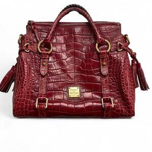 Red crocodile leather dooney & bourke satchel bag